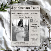 Newspaper Theme Photo Baby Shower Invitation