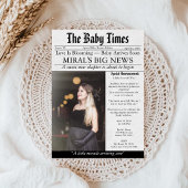 Newspaper Unique Fun Photo aesthetic Baby Shower Kaart
