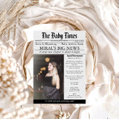 Newspaper Unique Fun Photo aesthetic Baby Shower Kaart