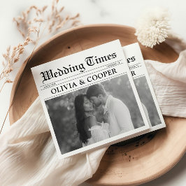 Newspaper Wedding Napkins Servet