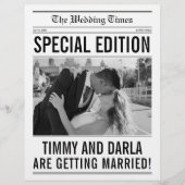 Newspaper Wedding Program Single Large Page  Flyer (Voorkant)