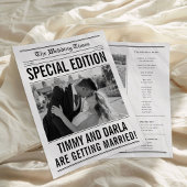 Newspaper Wedding Program Single Large Page  Flyer