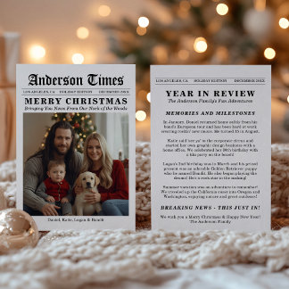 Newspaper Year In Review Breaking News Christmas Feestdagenkaart