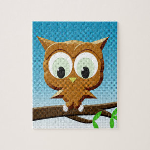 Newsprint Cartoon Owl Legpuzzel