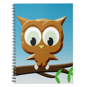 Newsprint Cartoon Owl Notitieboek