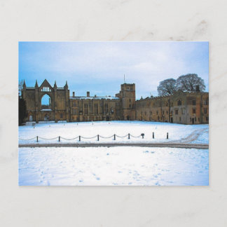 Newstead Abbey in wintersneeuw Briefkaart