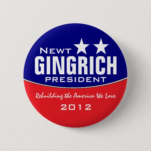 Newt Gingich Ronde Button 5,7 Cm (Voorkant)