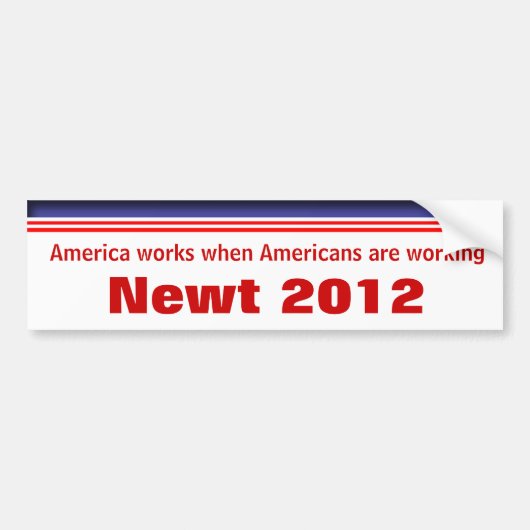 Newt Gingrich 2012 Bumpersticker (Voorkant)