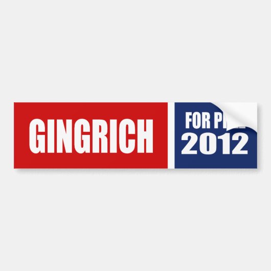 NEWT GINGRICH 2012 BUMPERSTICKER (Voorkant)