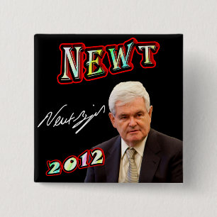 Newt Gingrich 2012 Vierkante Button 5,1 Cm