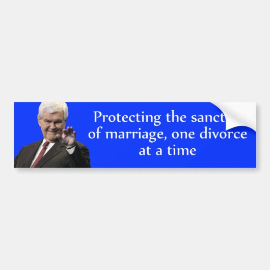 Newt Gingrich: Bescherming van het huwelijk Bumpersticker (Voorkant)