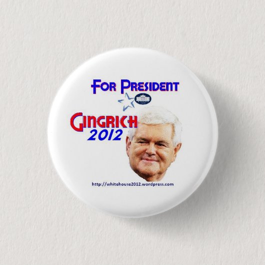 Newt Gingrich Campaign Buttonnen Ronde Button 3,2 Cm (Voorkant)