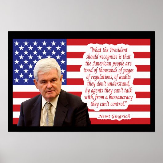 Newt Gingrich Quote - "Het Amerikaanse volk..." Poster (Voorkant)
