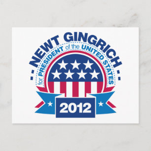 Newt Gingrich voor President 2012 Briefkaart