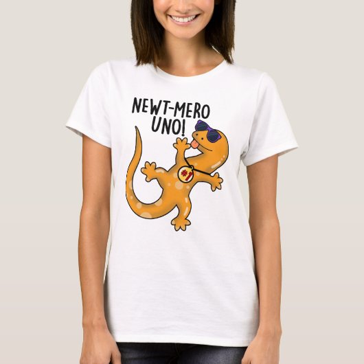 Newt-mero Uno Funny Newt Pun T-shirt (Voorkant)