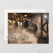 NEWT SCAMANDER™ & Co. op het treinstation Briefkaart (Voorkant / Achterkant)