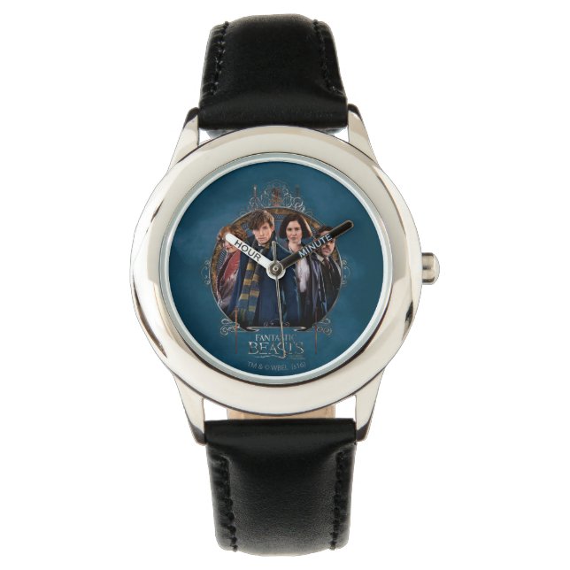 NEWT SCAMANDER™ en Company Art Nouveau Lijst Horloge (Voorkant)