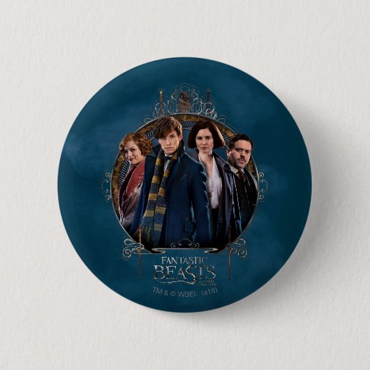 NEWT SCAMANDER™ en Company Art Nouveau Lijst Ronde Button 5,7 Cm (Voorkant)
