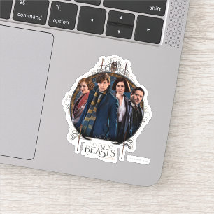 NEWT SCAMANDER™ en Company Art Nouveau Lijst Sticker