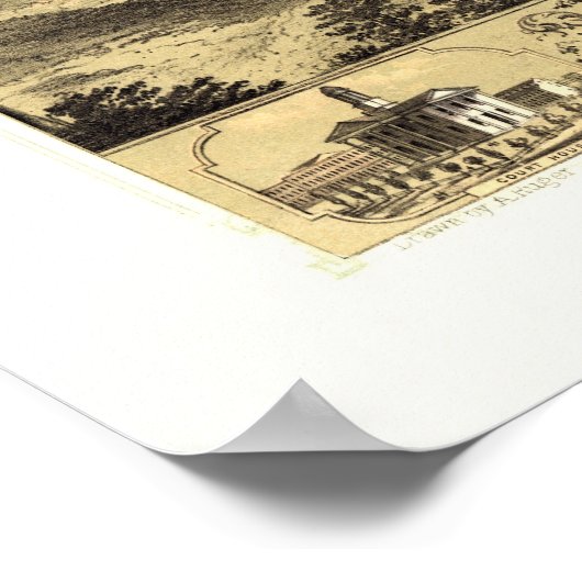 Newton, IA Panoramic Map - 1868 Poster (Hoek)