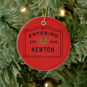 Newton invoeren, MA Holiday Keramisch Ornament