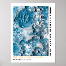 Newton Krater in terra sirenum Mars Poster