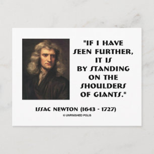 Newton op de schouders van de reuzen briefkaart
