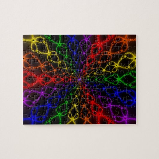 Newton Rainbow | Rainbow Fractal Art Legpuzzel (Horizontaal)