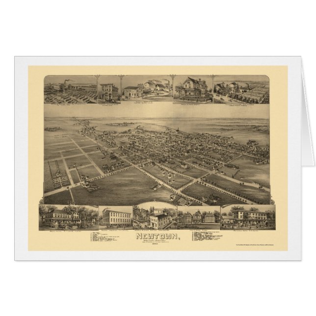 Newtown, carte panoramique de PA - 1893 (Devant horizontal)