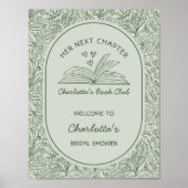 Next Chapter Book Theme Bridal Shower Welcome Poster (Voorkant)