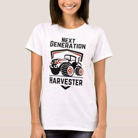 Next Generation Harvester Modern Tractor T-Shirt (Voorkant)