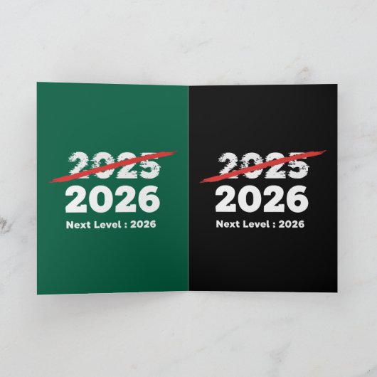 Next Level 2026 | Funny Goodbye 2025 New Year's Feestdagen Kaart (Binnen)