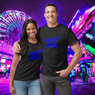 Next Level Blue Neon Zwart T-shirt