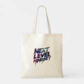 "Next Level Mindset" Motivational Quote Tote Bag (Achterkant)