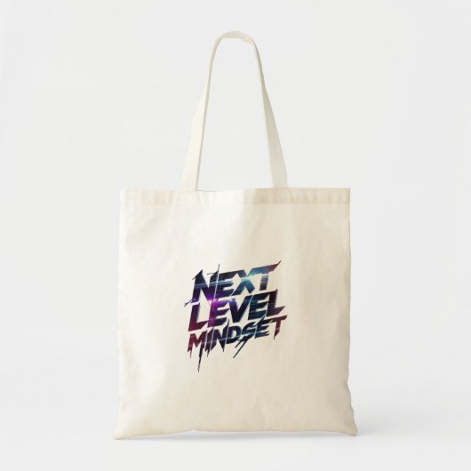 "Next Level Mindset" Motivational Quote Tote Bag (Voorkant)