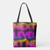 Next Level Tahiti Sunset Groot Neon Zwart Draagtas (Achterkant)