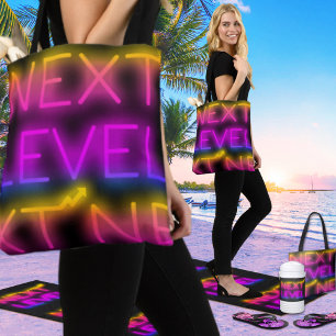 Next Level Tahiti Sunset Groot Neon Zwart Draagtas