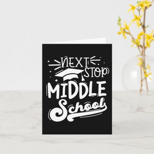 Next Stop Middelbare School Fifth Grade Afstuderen Kaart (Gele Bloem)