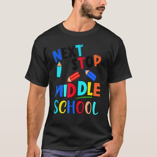 Next Stop Middle School  Fifth Grade Graduation T-shirt (Voorkant)