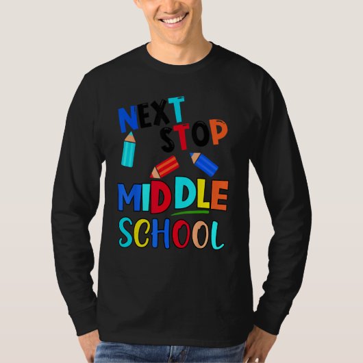 Next Stop Middle School Fifth Grade Graduation T-shirt (Voorkant)