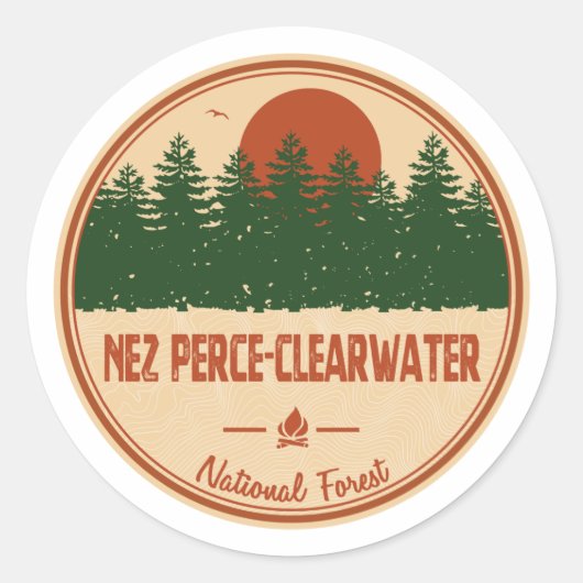Nez Perce-Clearwater National Forest Ronde Sticker (Voorkant)