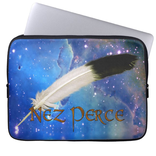 NEZ PERCE Nation & Feather Space-laptophoes Laptop Sleeve (Voorkant)