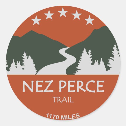Nez Perce Trail Ronde Sticker (Voorkant)