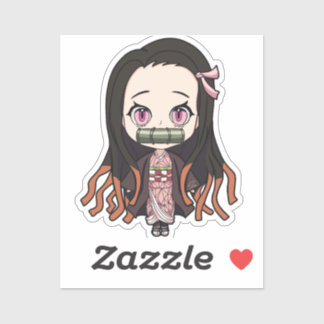 Nezuko - Demon Slayer Schattigee anime stijl chibi Sticker