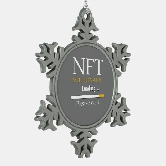 NFT Millionaire Loading crypto currency trading Tin Sneeuwvlok Ornament (Links)