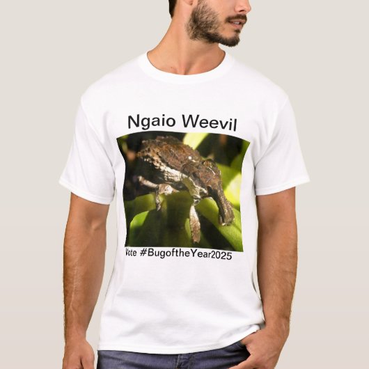 Ngaio Weevil voor Bug van het jaar 2025 T-shirt (Voorkant)