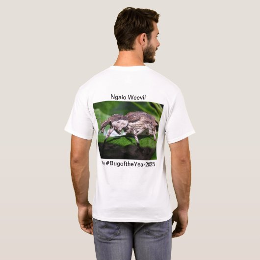 Ngaio Weevil voor bug van het jaar 2025 T-shirt (Achterkant volledig)