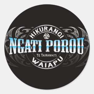 Ngati Porou Lifer Moko Chrome Ronde Sticker