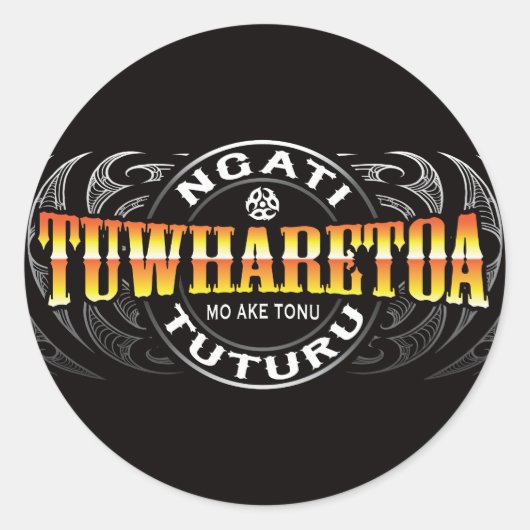 Ngati Tuwharetoa Life Moko Chrome Ronde Sticker (Voorkant)