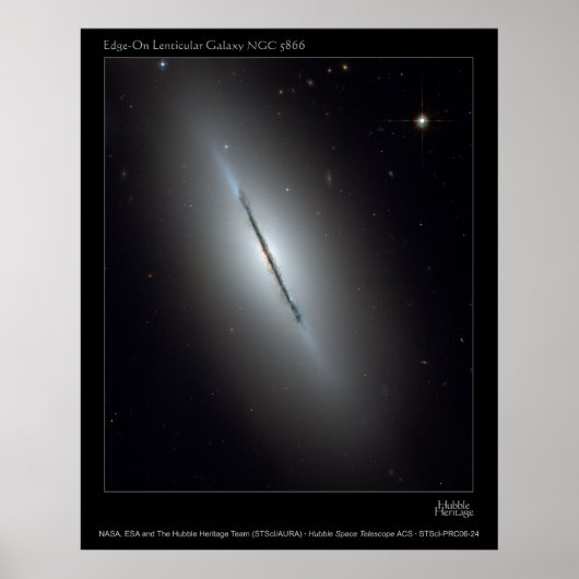 NGC5866-Edge-onLenticularGalaxy-20 Poster (Voorkant)